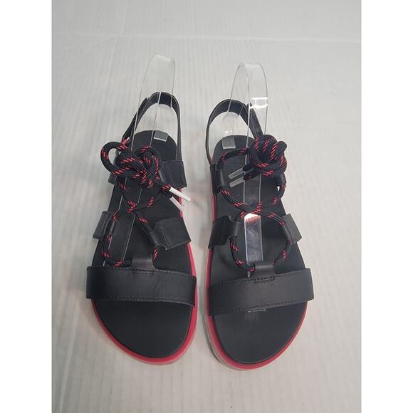 Sorel Sandals Womens SZ 7.5 Roaming Lace Leather Black Punch Pink - Picture 3 of 9